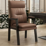 Orange Steel Frame High-Back Leather Executive Office Chair Image - 7