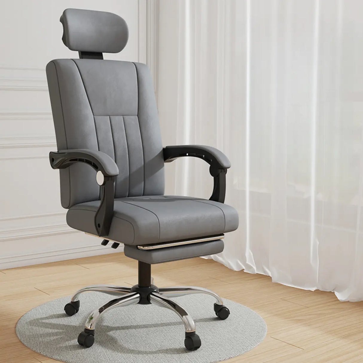 Orange Swivel Recliner Adjustable Ergonomic Office Chair Image - 11