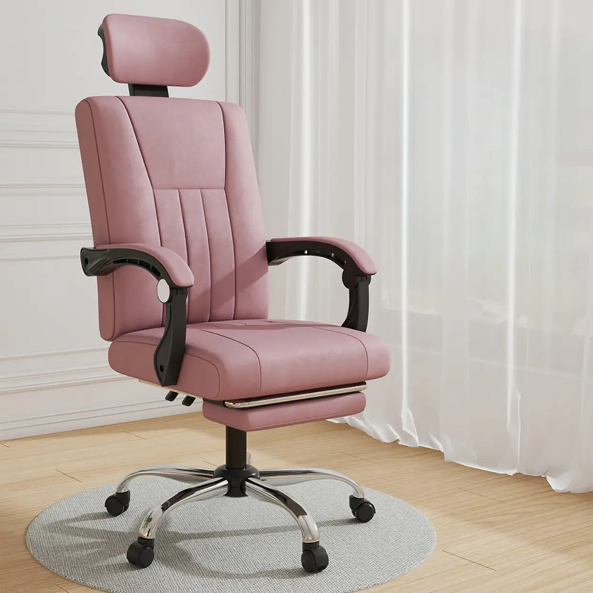 Orange Swivel Recliner Adjustable Ergonomic Office Chair Image - 9
