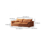 Orange Tech Cloth Pillow Top Arm Wood Frame Sofa Image - 14