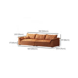Orange Tech Cloth Pillow Top Arm Wood Frame Sofa Image - 16
