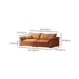 Orange Tech Cloth Pillow Top Arm Wood Frame Sofa Image - 19