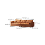 Orange Tech Cloth Pillow Top Arm Wood Frame Sofa Image - 21