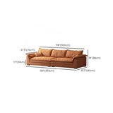 Orange Tech Cloth Pillow Top Arm Wood Frame Sofa Image - 22