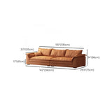 Orange Tech Cloth Pillow Top Arm Wood Frame Sofa Image - 23