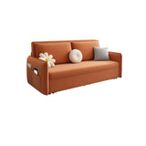 Orange Tech Flannel Square Arm Sofa Bed with Storage Image - 12