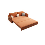 Orange Tech Flannel Square Arm Sofa Bed with Storage Image - 13