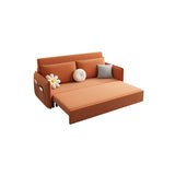 Orange Tech Flannel Square Arm Sofa Bed with Storage Image - 14