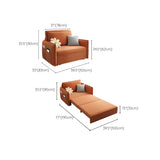 Orange Tech Flannel Square Arm Sofa Bed with Storage #size