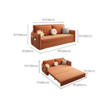 Orange Tech Flannel Square Arm Sofa Bed with Storage Image - 19