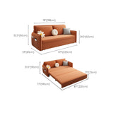 Orange Tech Flannel Square Arm Sofa Bed with Storage Image - 20
