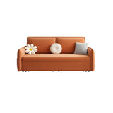 Orange Tech Flannel Square Arm Sofa Bed with Storage Image - 5