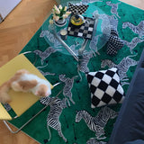 Orange Tiger Printed Rectangular Polyester Area Rug Image - 5