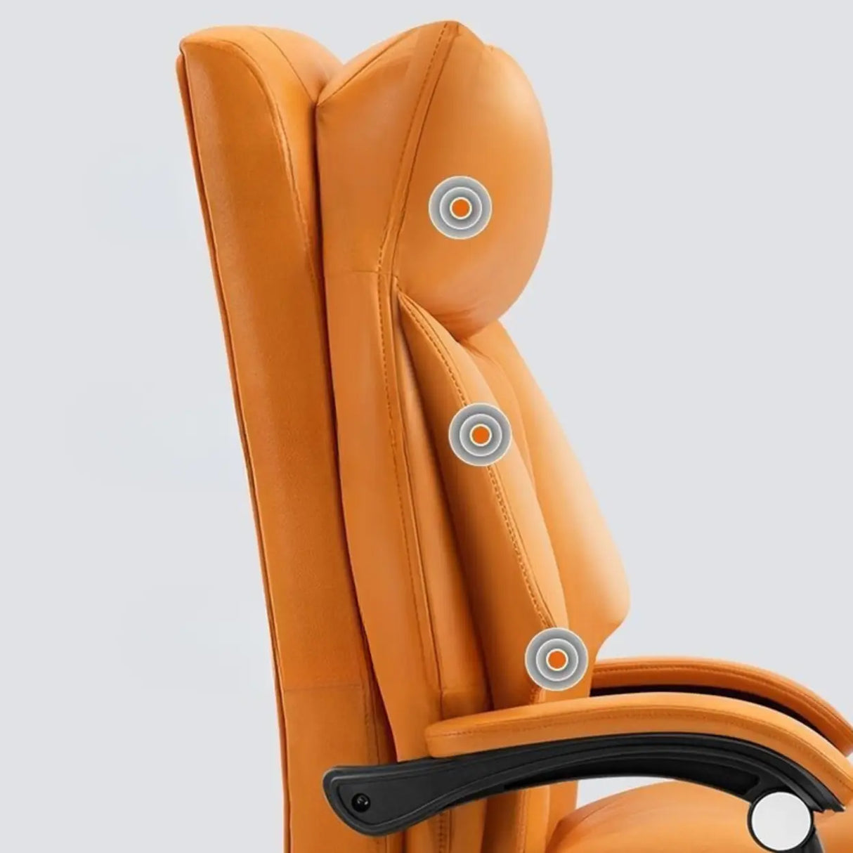 Orange Tilt Mechanism Ergonomic Faux Leather Office Chair Image - 12