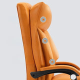Orange Tilt Mechanism Ergonomic Faux Leather Office Chair Image - 12