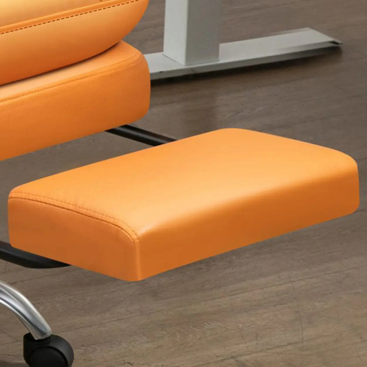 Orange Tilt Mechanism Ergonomic Faux Leather Office Chair Image - 14