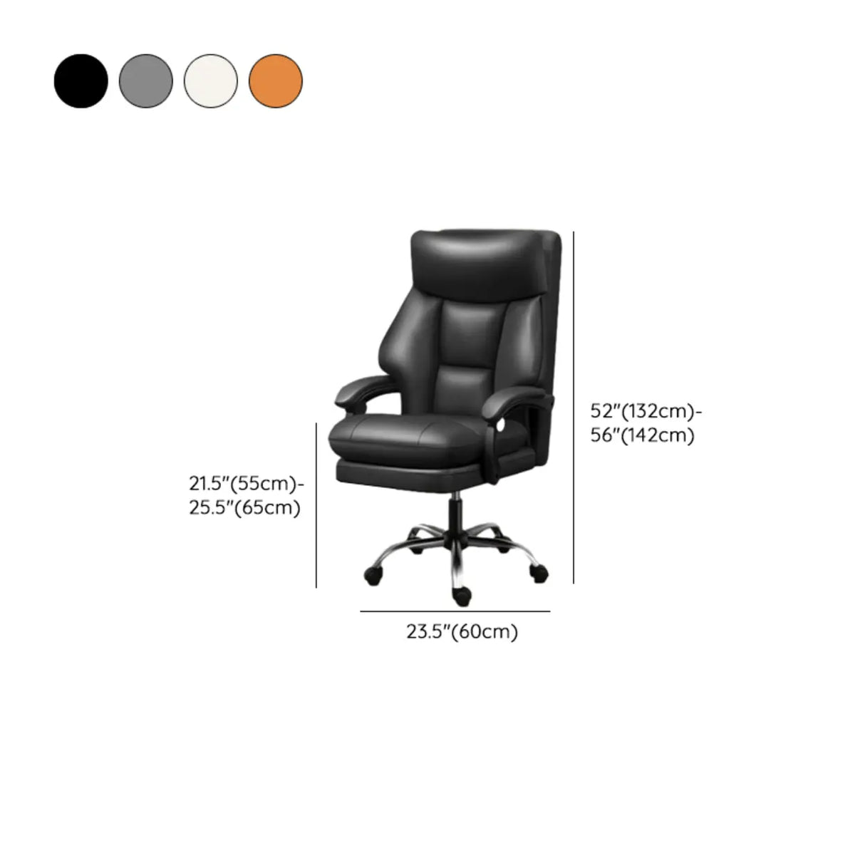 Orange Tilt Mechanism Ergonomic Faux Leather Office Chair 