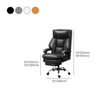 Orange Tilt Mechanism Ergonomic Faux Leather Office Chair Image - 19