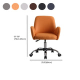 Orange Trendy Adjustable PU Office Chair with Wheels #size