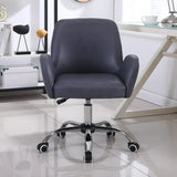 Orange Trendy Adjustable PU Office Chair with Wheels Image - 4