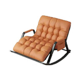 Orange Upholstered Metal Leg Rocking Chair with Pocket Image - 3