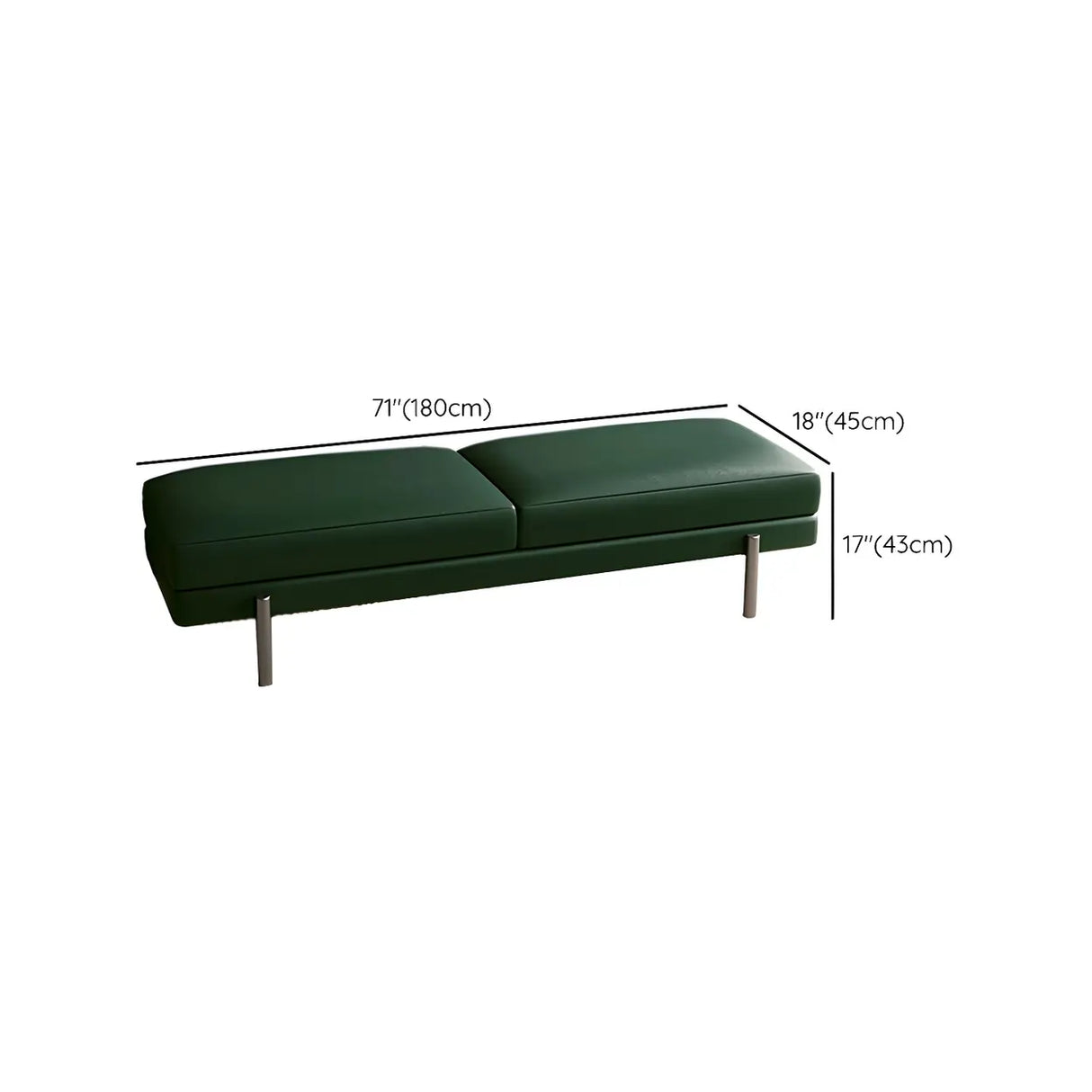 Orange Upholstered Short Bedroom Bench with Legs Image - 23