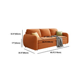 Orange Velvet Square Arm Pillow Back Sleeper Sofa #size