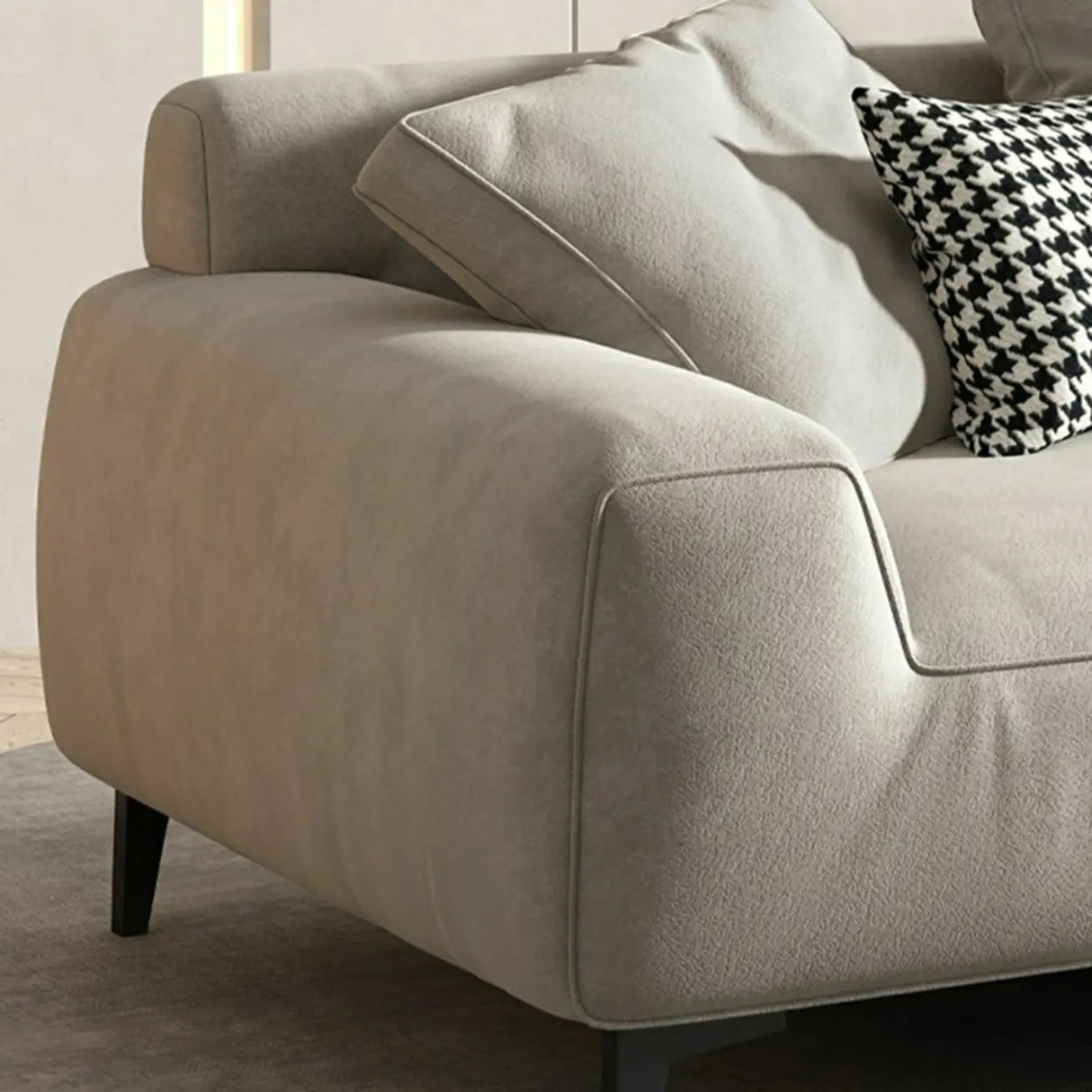 Orange Water Resistant Abrasive Cloth Tight Back Sofa Image - 11