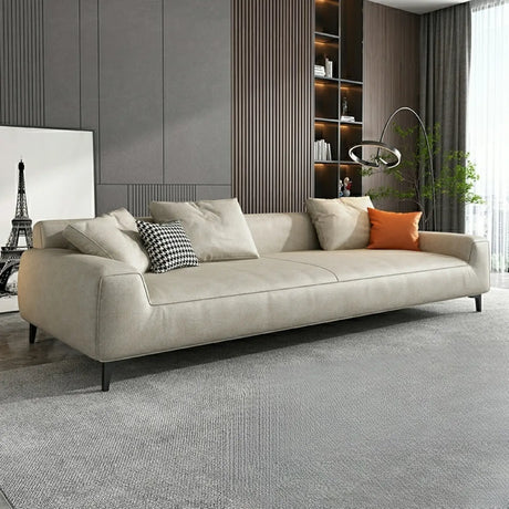 Orange Water Resistant Abrasive Cloth Tight Back Sofa Image - 2