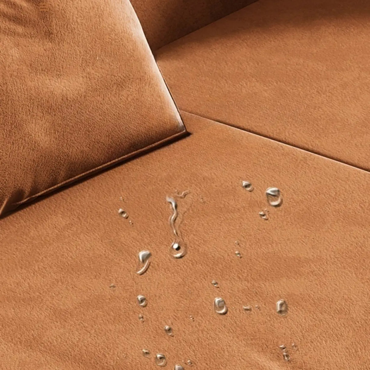 Orange Water Resistant Abrasive Cloth Tight Back Sofa Image - 4