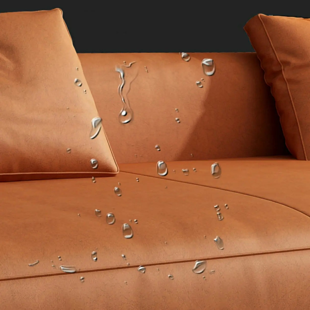 Orange Water Resistant Abrasive Cloth Tight Back Sofa Image - 6