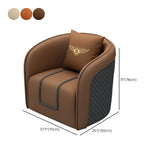 Orange Water Resistant Leather Patchwork Arm Chair #size