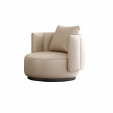Orange Waterproof Faux Leather Single Sofa with Pillow Image - 2