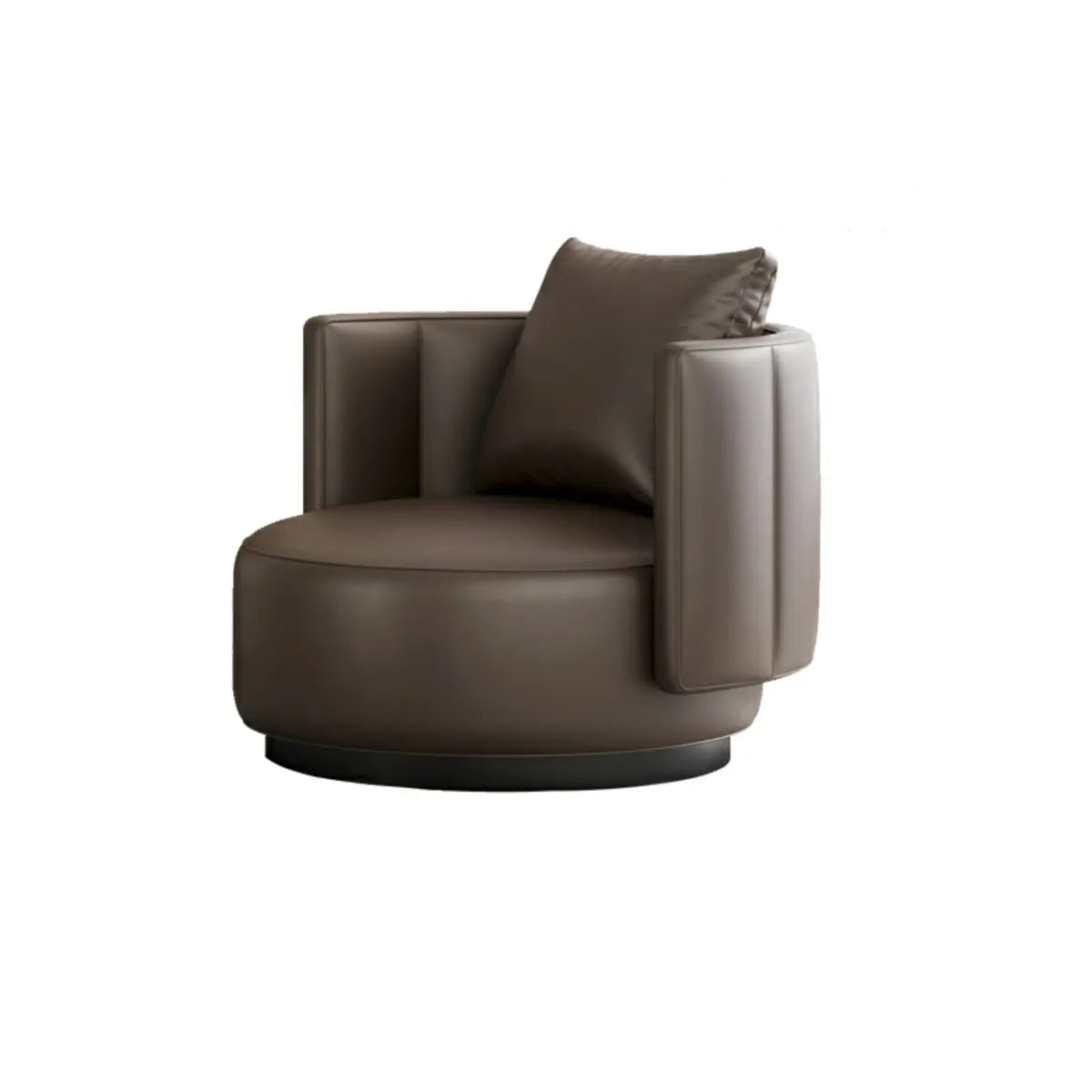 Orange Waterproof Faux Leather Single Sofa with Pillow Image - 3