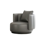 Orange Waterproof Faux Leather Single Sofa with Pillow Image - 5