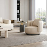 Orange Waterproof Faux Leather Single Sofa with Pillow Image - 6