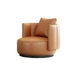 Orange Waterproof Faux Leather Single Sofa with Pillow Image - 7