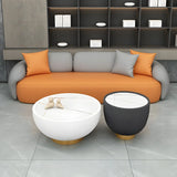 Orange Waterproof Faux Leather Upholstered Back Sofa Image - 3