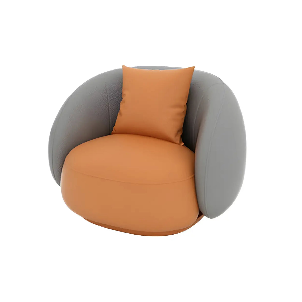 Orange Waterproof Faux Leather Upholstered Back Sofa Image - 8