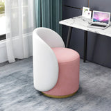 Orange-White Recessed Arm Low-Back Barrel Vanity Stool Image - 13