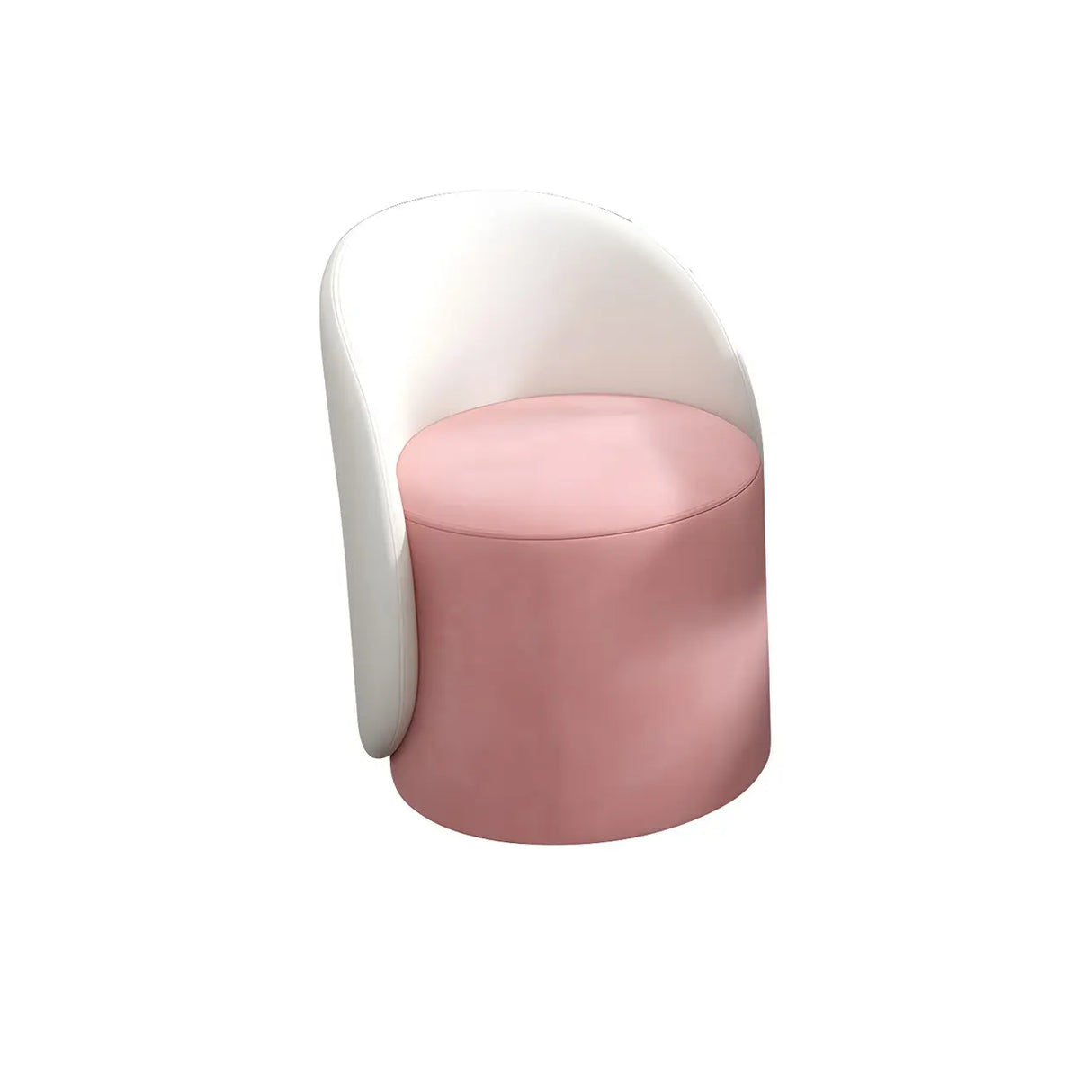 Orange-White Recessed Arm Low-Back Barrel Vanity Stool Image - 15