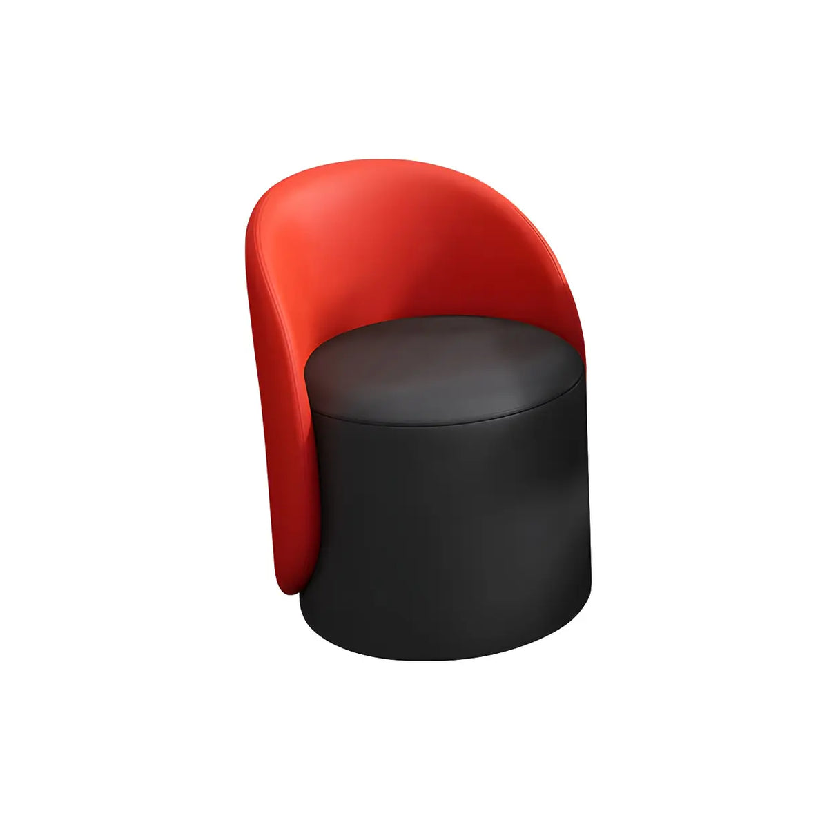 Orange-White Recessed Arm Low-Back Barrel Vanity Stool Image - 16