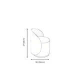 Orange-White Recessed Arm Low-Back Barrel Vanity Stool #size
