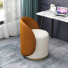 Orange-White Recessed Arm Low-Back Barrel Vanity Stool Image - 1