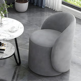 Orange-White Recessed Arm Low-Back Barrel Vanity Stool Image - 3