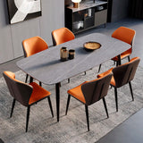Orange Wingback Faux Leather Upholstered Dining Chair Image - 4