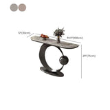 Orb Base Design Elegant Half Circle Marble Console Table #size