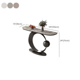 Orb Base Design Elegant Half Circle Marble Console Table Image - 12