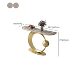 Orb Base Design Elegant Half Circle Marble Console Table Image - 13