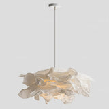 Organic Abstract Paper White 1-Light Pendant Light Image - 2